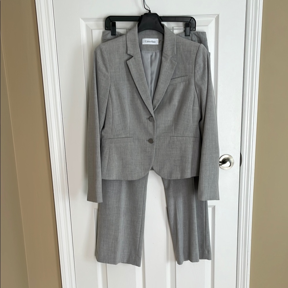 Calvin Klein Light Gray Women's Pants Suit